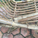 Pair of vintage rattan armchairs