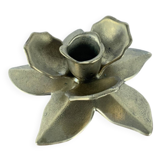 Brass Flower Candle Holder, 1970