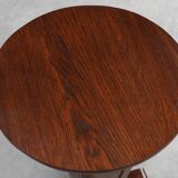 Art Deco round Oak Side Table, France 1930s