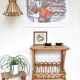 Side table rattan magazine holder