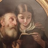 Superb old Italian school portrait of pious reading Fortunato Bello