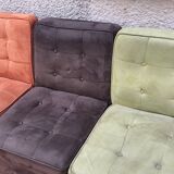 Canapé panoramique vintage modulaire 9 places