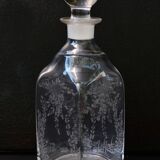 Acid Echted Decantor Whiskey or Brandy Rectangular Decanter Monogram WW Dime