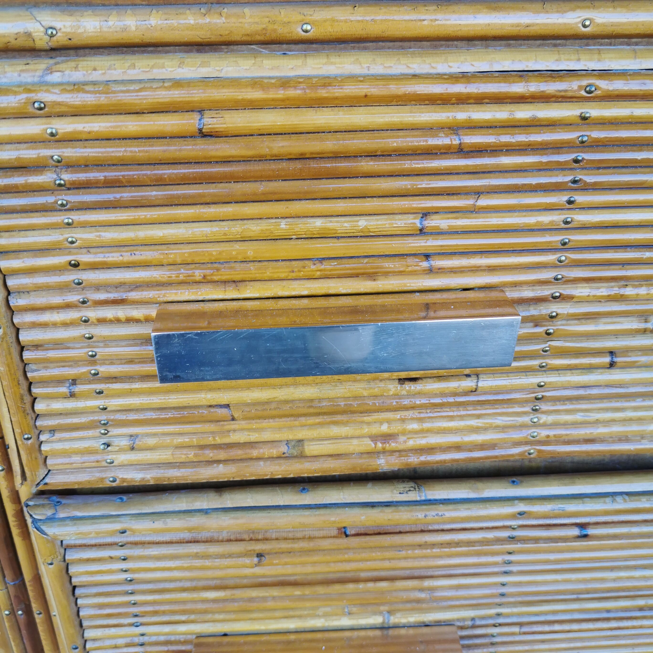 Rattan chest of drawers from the 50s