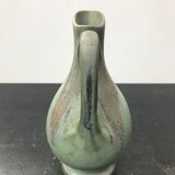 Former Green Ceramic Pitcher Signed 70s Vintage