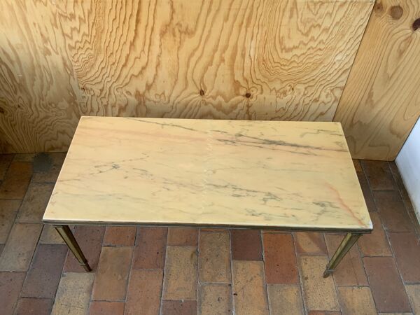 Table basse marbre et laiton