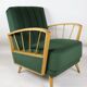 Fauteuil en velours d’olive, années 1970