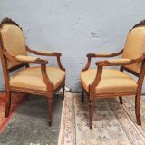 Paire de fauteuils style Louis XVI