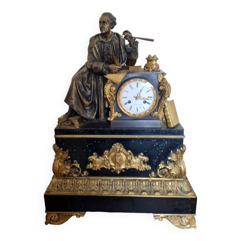 Monumentale pendule époque Napoléon III circa 1850 terrasse en marbre