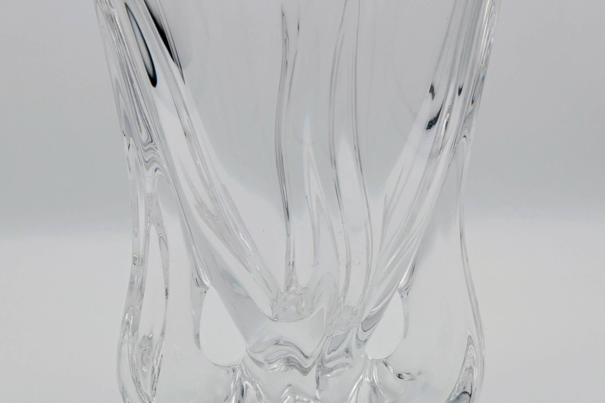 Art Vannes France - Large Sculptural Free-Form Vase - Solid Crystal 1950