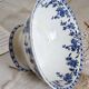 Saladier vintage porcelaine Dresden - Motif fleuri bleu et blanc