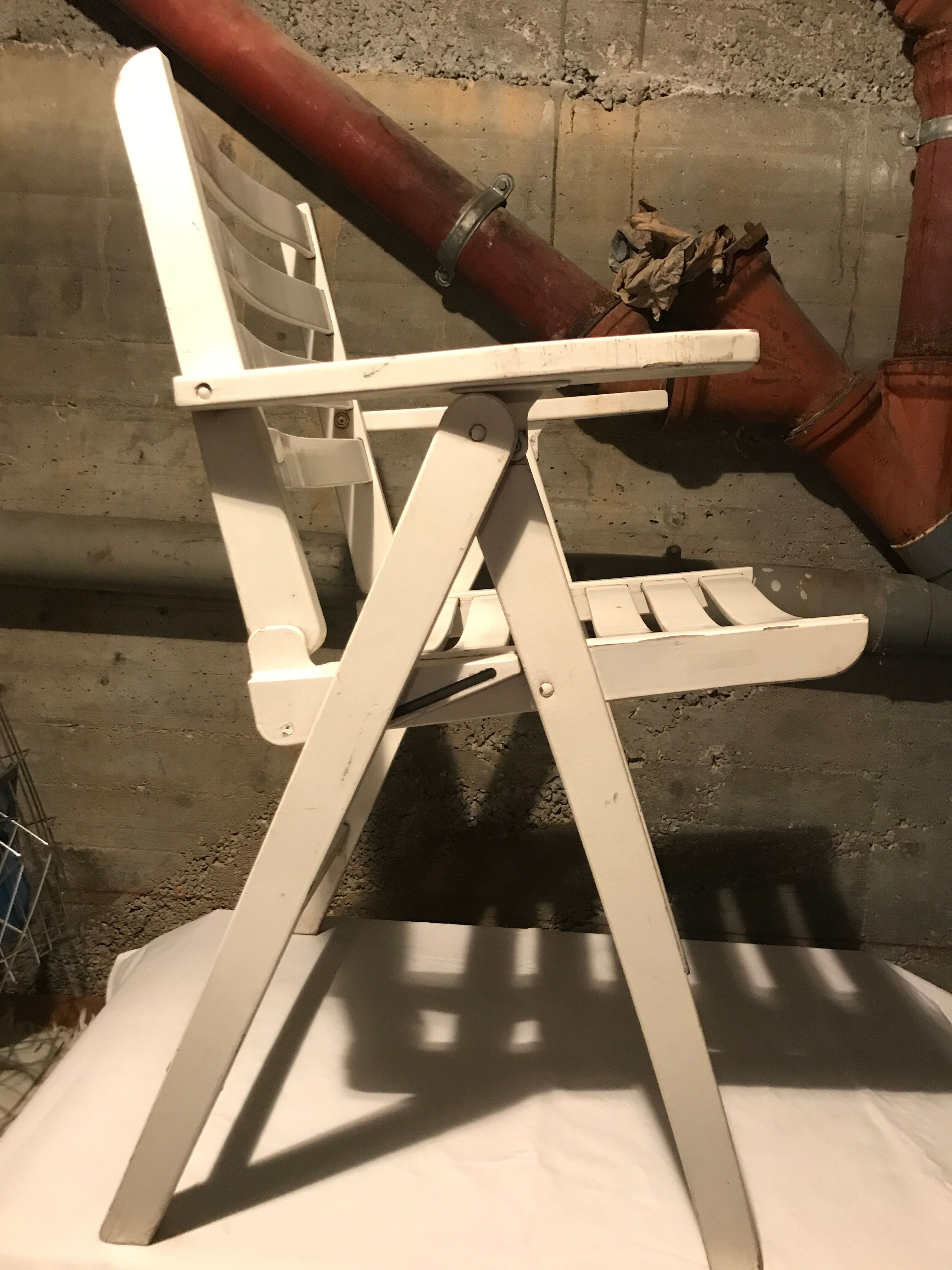 Garden white wood armchairs