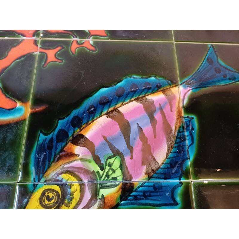 Vintage Vallauris ceramic tiles from "Le Vaucour"