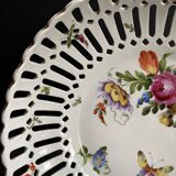 Openwork porcelain bowl with hand decoration – Von Schierholz manufactory in Plaue