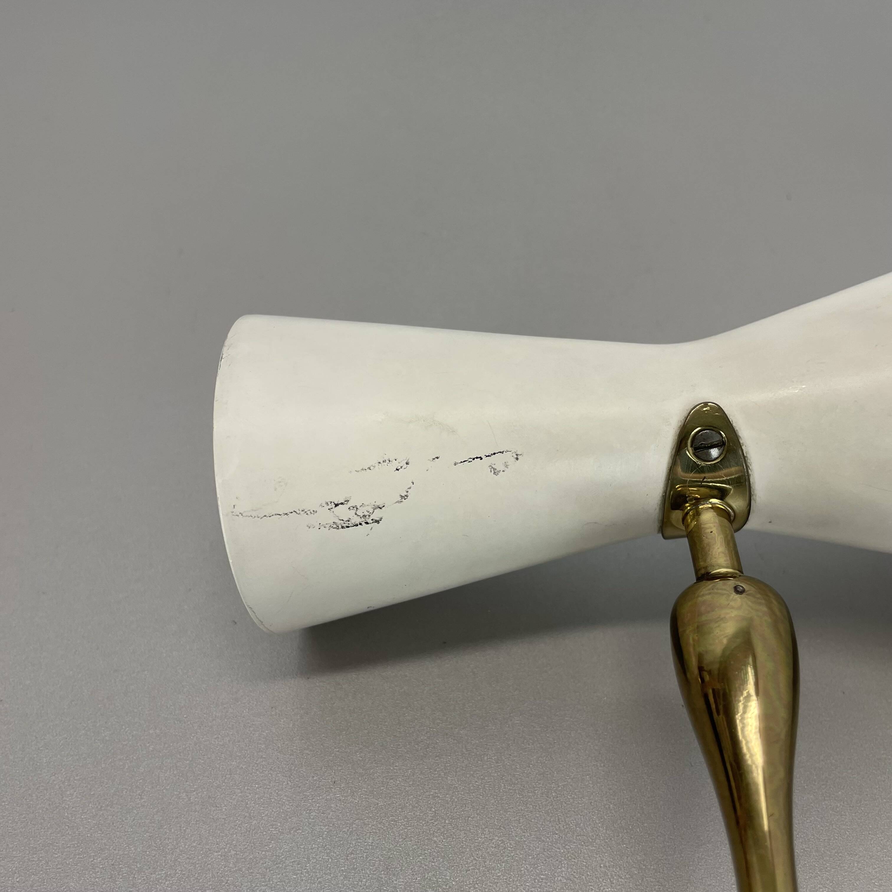 brass and metal diabolo stilnovo style theatre wall light, italy 1950s