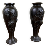 Pair of bronze vases art nouveau period circa 1900