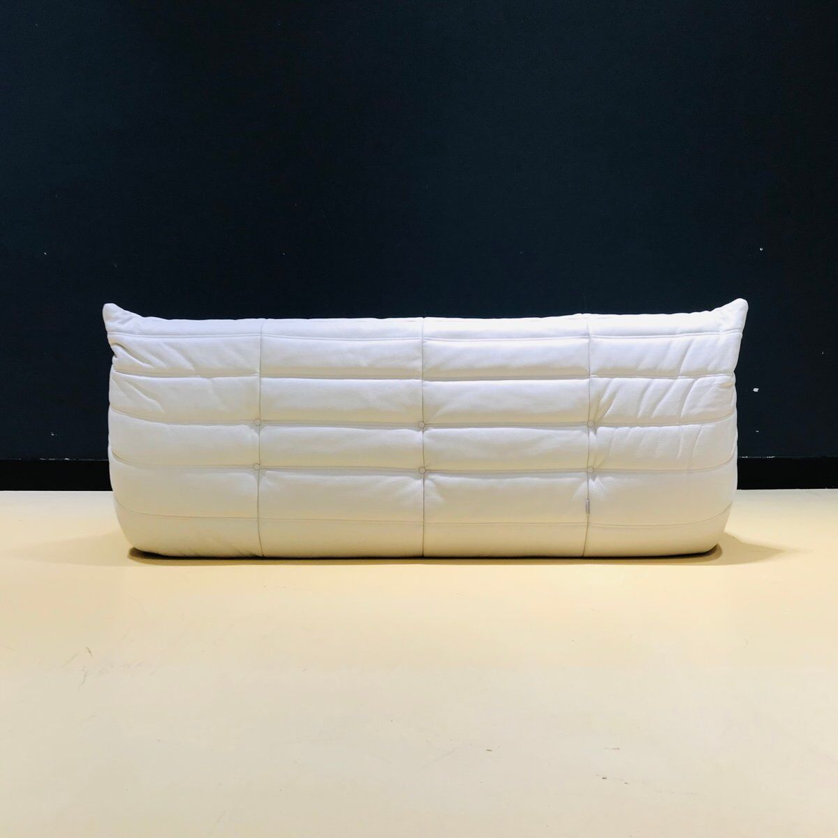 French Togo sofa in white cow leather by Michel Ducaroy for Ligne Roset.