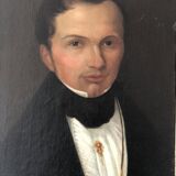 Antique Vintage 19th Century Oil Portrait Painting of a Dutch Gentleman