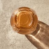 Pair of Vintage Amber Glass Vases - 70s Retro Elegance