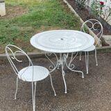 White wrought iron garden furniture - 3 pieces