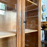 Cupboard, showcase 2 doors in dark wood