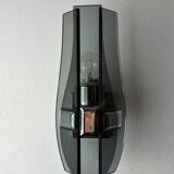 Black Veca wall lamp, cut Murano glass, Italy, 1970