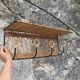 Vintage rattan wall coat rack