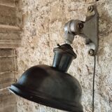 Pair of vintage black enameled metal wall sconces adjustable