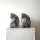 Mineral bookends made of genuine agate stone.