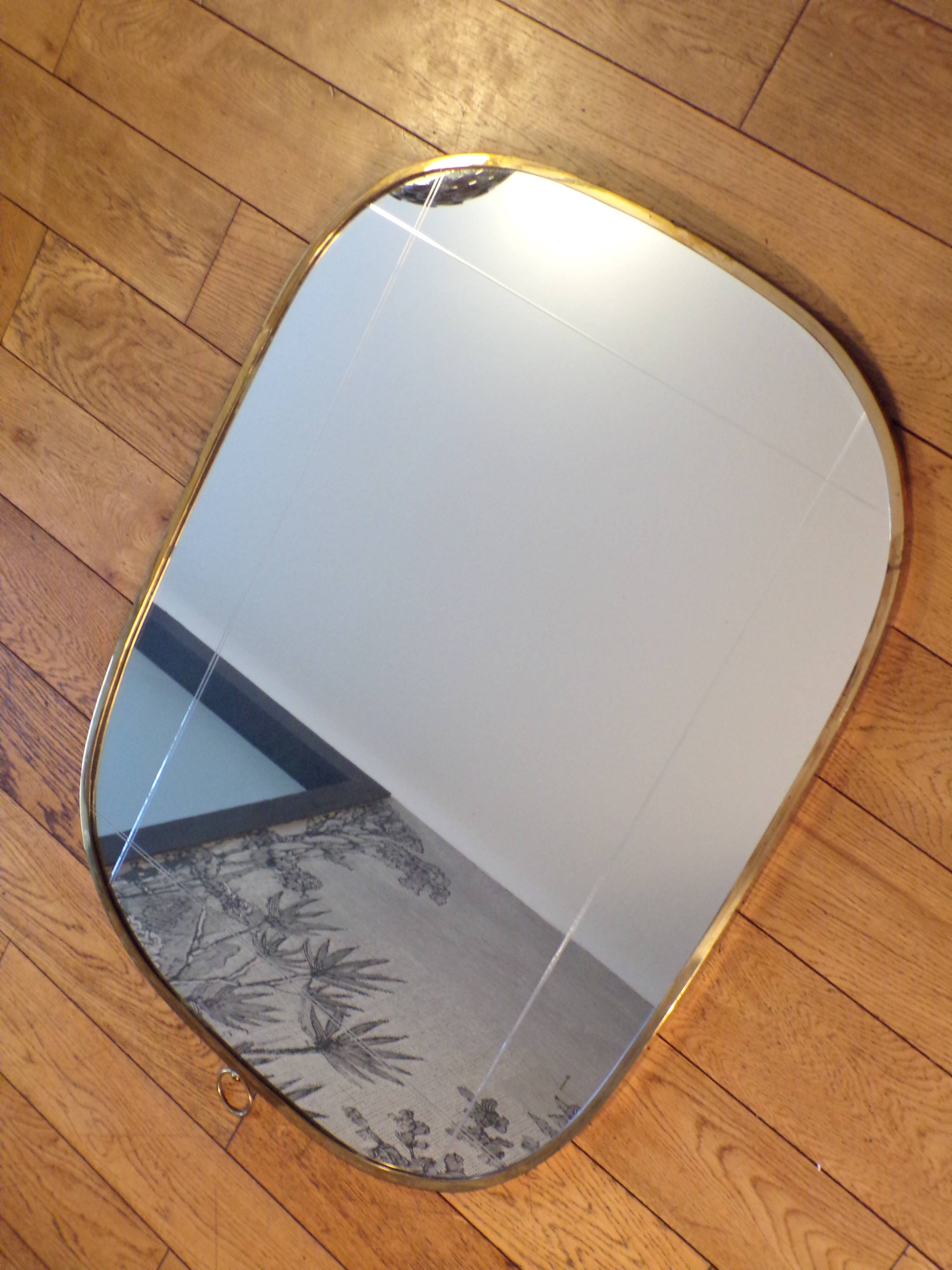 Mirror 60x80 cm brass frame