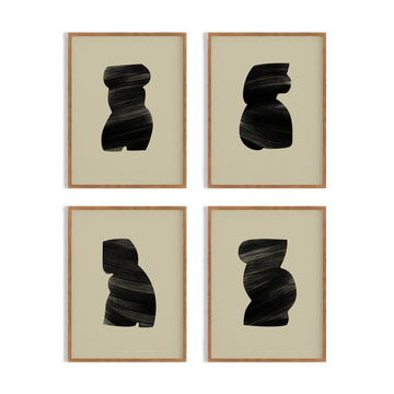 4 giclee prints. Abstract wall art set of four, A3