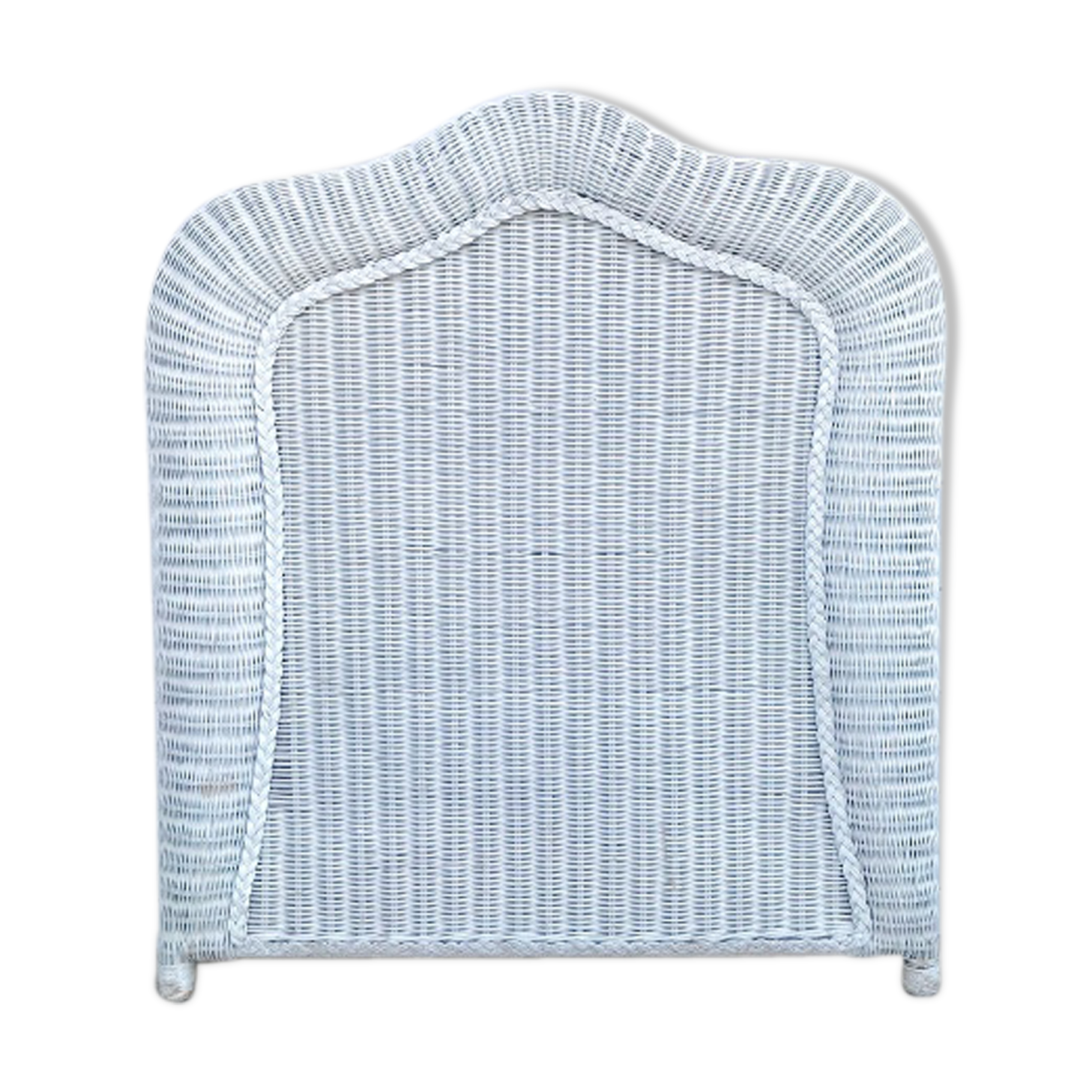 White rattan headboard