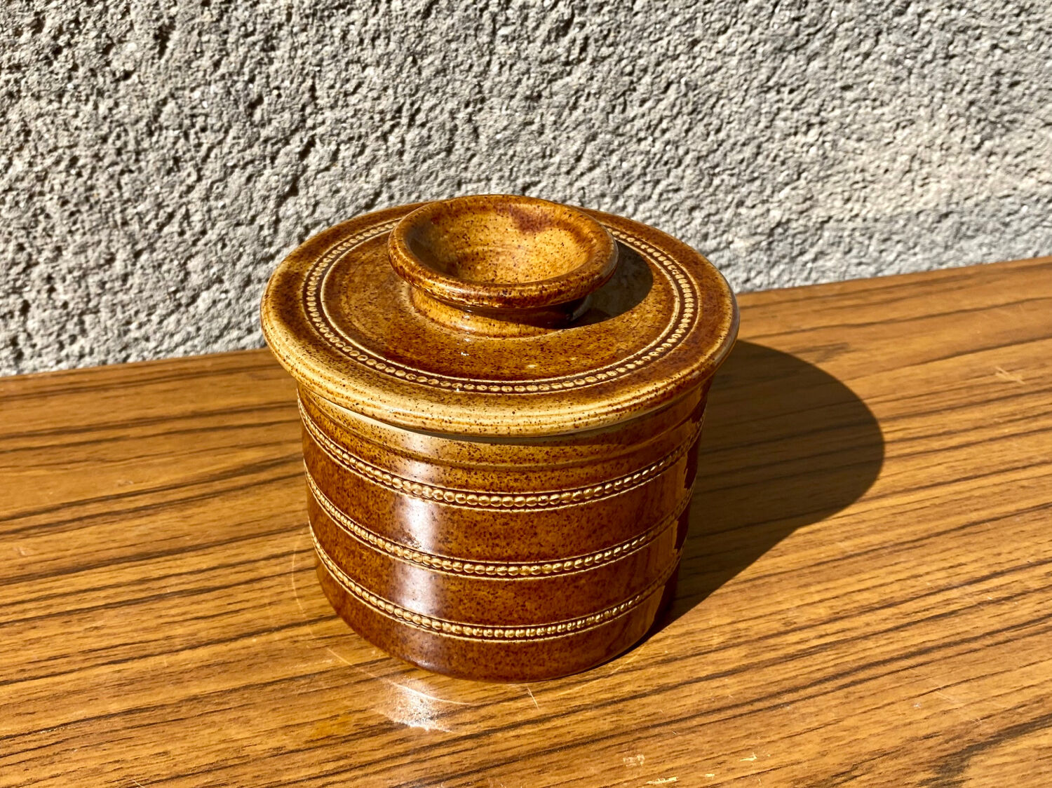 Water butter dish Stoneware Berry pottery vintage 60s