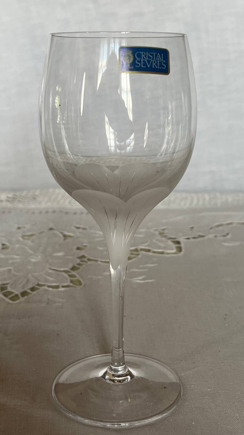Set of 4 vintage Sèvres Primavera crystal stemware