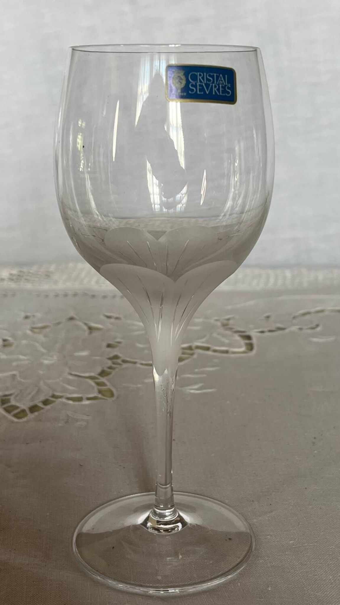 Set of 4 vintage Sèvres Primavera crystal stemware