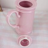 Coffee service, coffee pot and 5 pink mazagrans