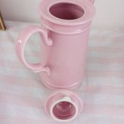 Service à café, cafetière et 5 mazagrans roses