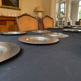 Set of 13 plates in fine pewter