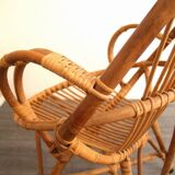 Rohe Noordwolde (Dutch design) vintage rattan armchair from the 1960s