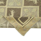 1970s handwoven distressed anatolian beige carpet 140 cm x 250 cm