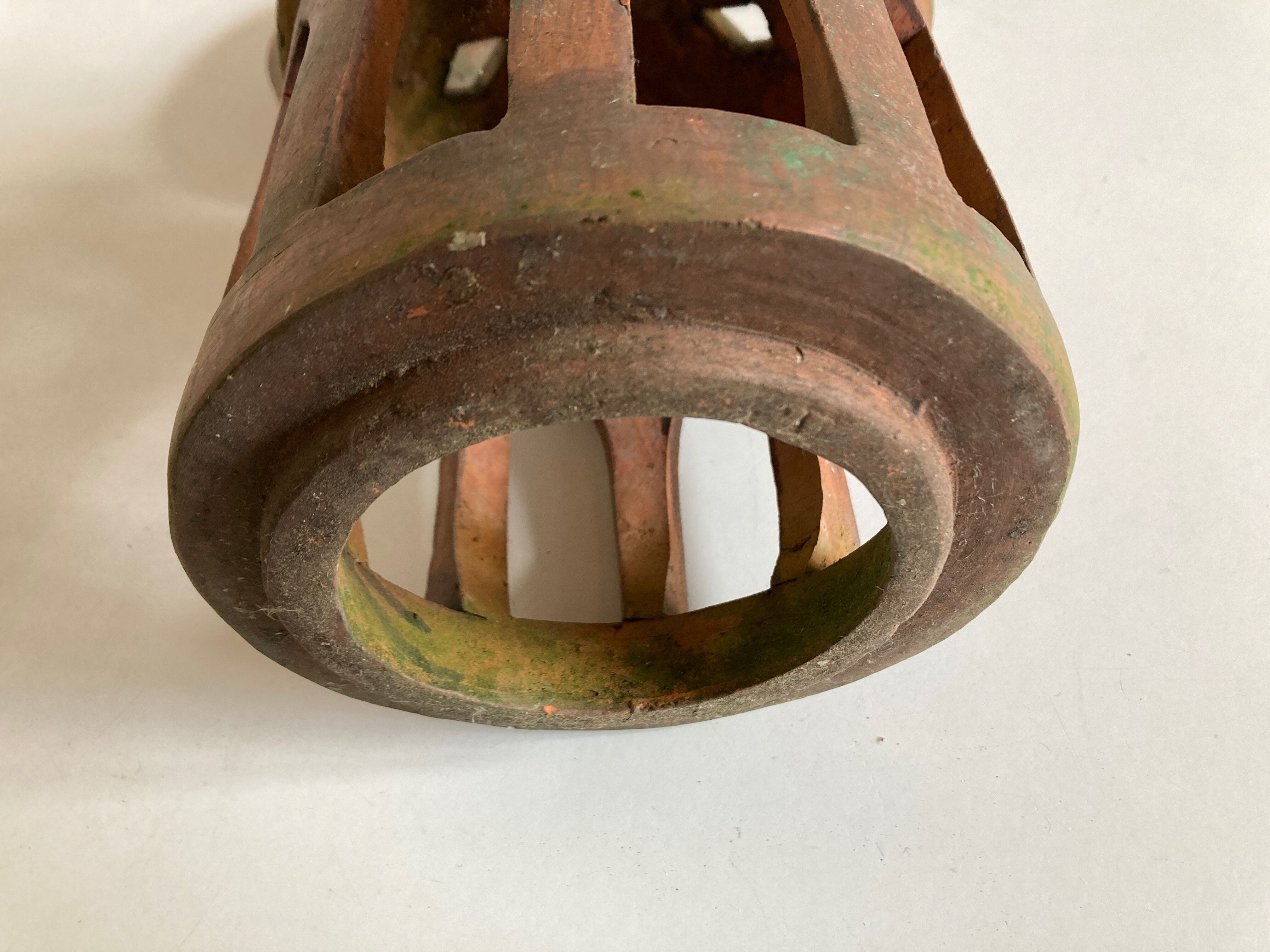 Tuscan lantern garden candle holder in ancient terracotta