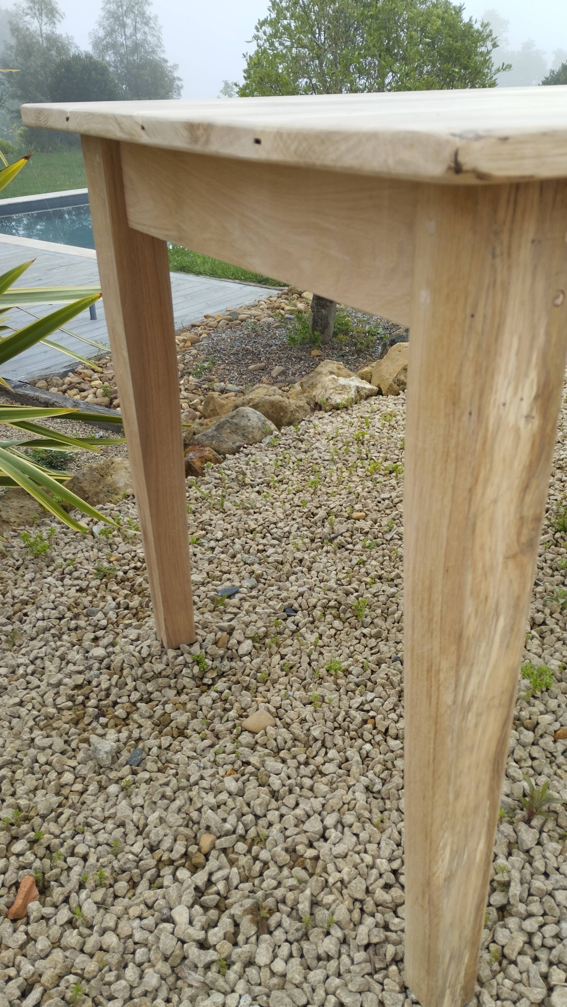 Solid oak farmhouse table 220 X 80 cm