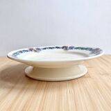 Assiette sur pied / Longchamp / terre de fer polychrome
