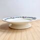 Footed plate / Longchamp / polychrome iron earth