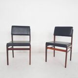 Set of 2 Topform dining chairs in black faux leather, The Netherlands 1950'