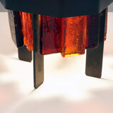 Rare lamp by Jacques Avoinet in glass and wrought iron circa 1950