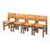 Set de 4 chaises vintage en bois et simili cuir Italie années 70