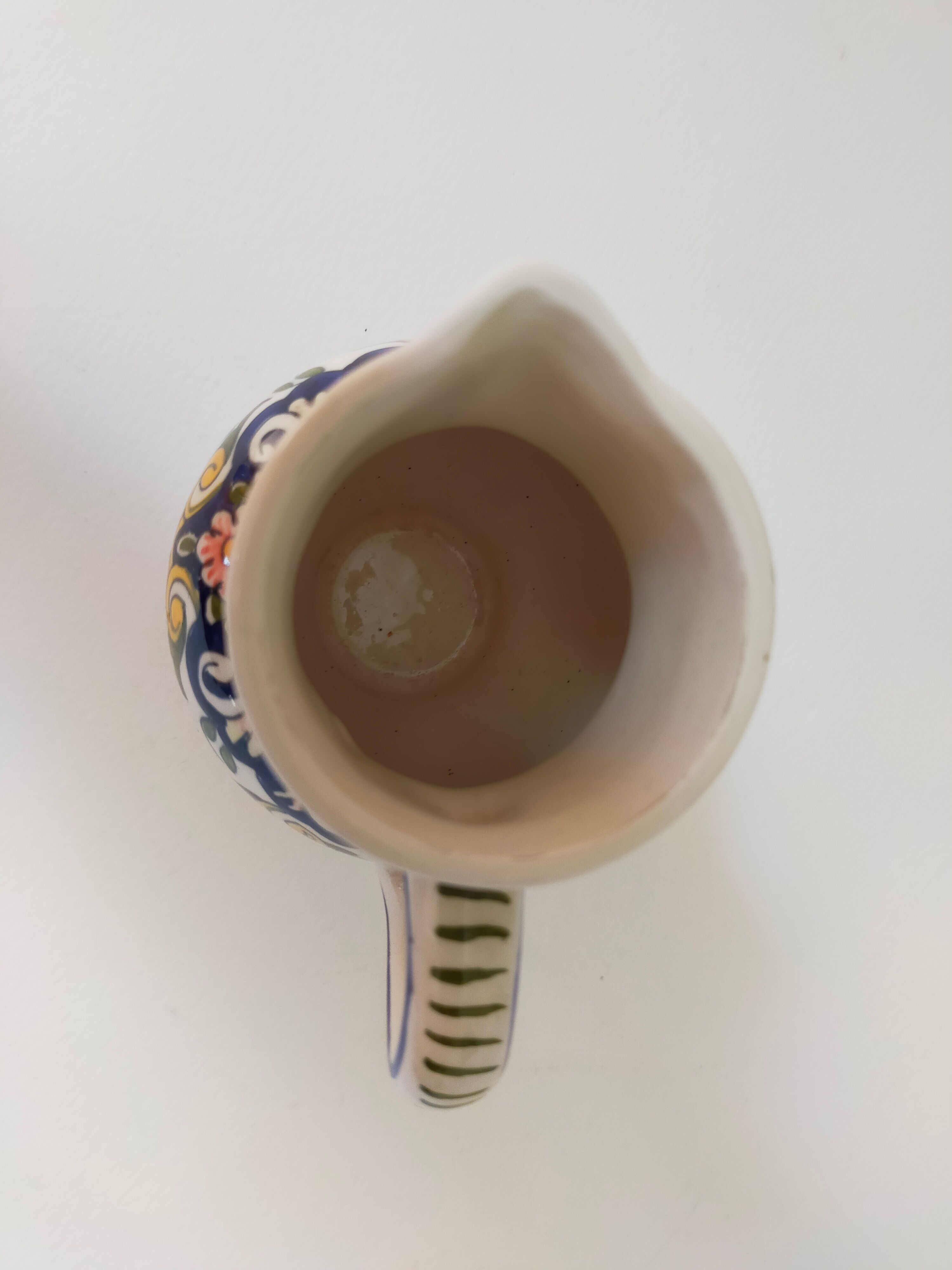Vintage pitcher Desvres décor Rouen handmade signed