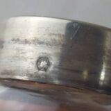 Ancienne saupoudreuse poudrier de table, en verre gravé et argent massif, X