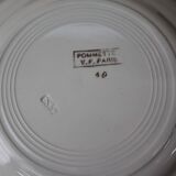 9 Assiettes plate anciennes VF Paris 'pommettes'